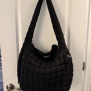 Katydid Black Quilted Shoulder Bag